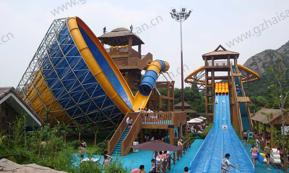 江苏苏州乐园水上世界大喇叭、章鱼滑道